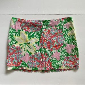 LILLY PULITZER Women’s Callie Ruffle Mini Skirt in Resort White Mariposa Size 6